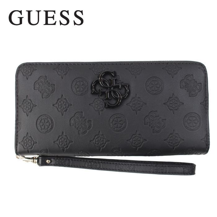 GUESS（ゲス） 財布 PD787946 BLACK GUESS 浮きロゴデザイン ラウンド