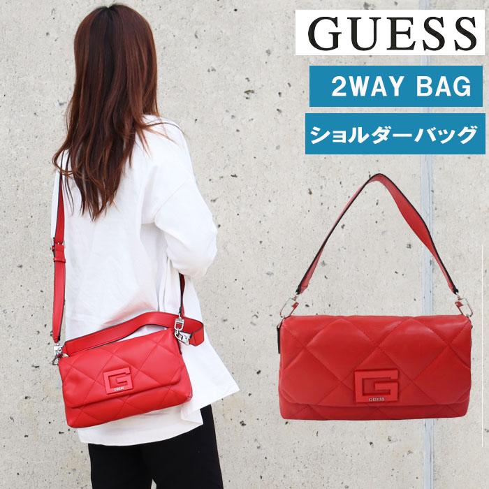 GUESS ゲス バッグ QR758019 2Way ふっくらステッチデザイン レッド 