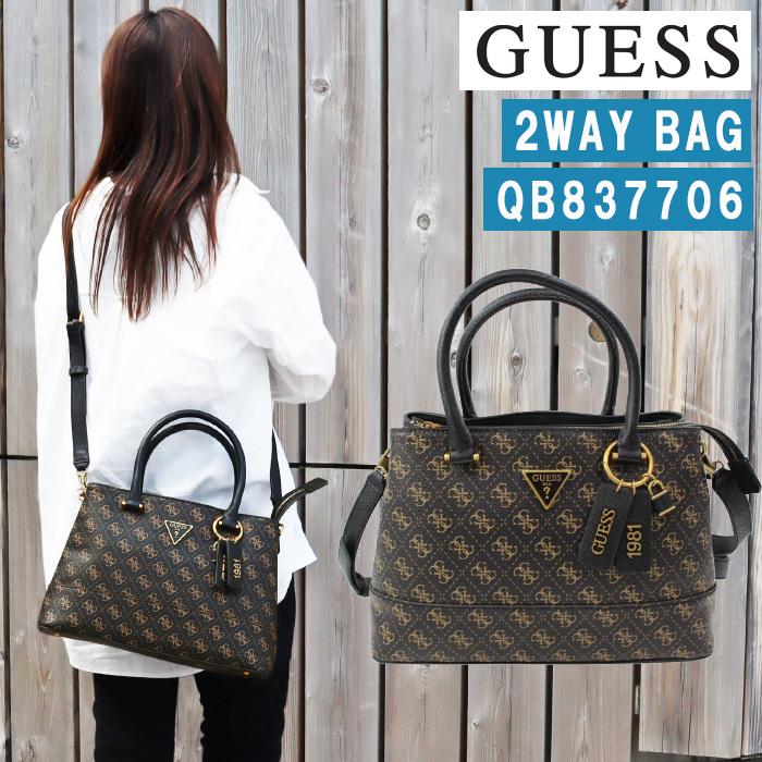GUESS ゲス バッグ QB837706 BROWN LOGO CORDELIA 2way GUESS ゲス バッグ QB837706 BROWN LOGO CORDELIA 2way