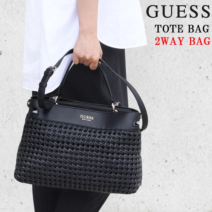 GUESS ゲス バッグ WG849006 BLACK SICILIA 編み込みデザイン 2Way 