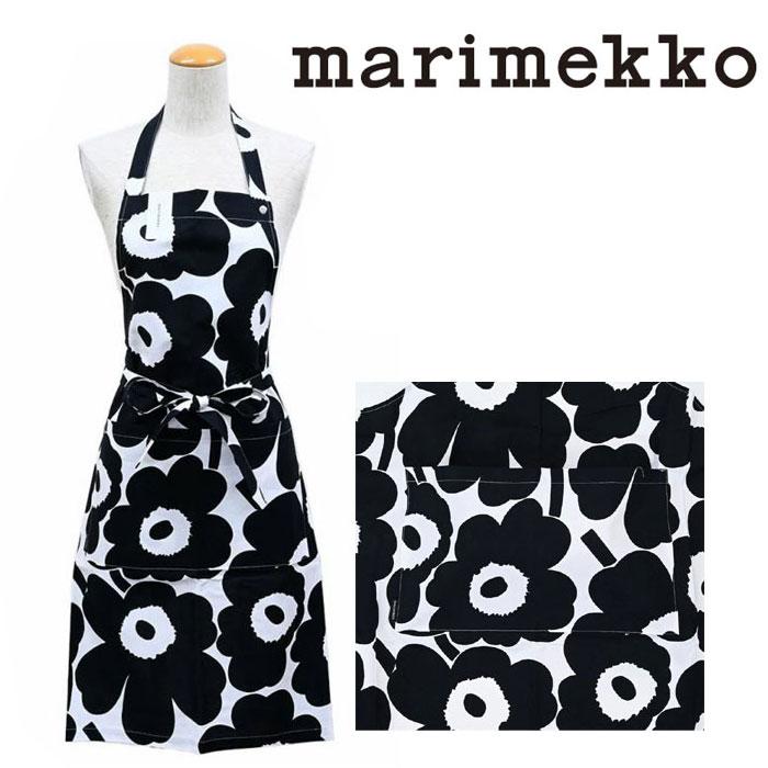 marimekko マリメッコ エプロン 064161 190 モノトーン フラワー marimekko マリメッコ エプロン 064161 190 モノトーン フラワー