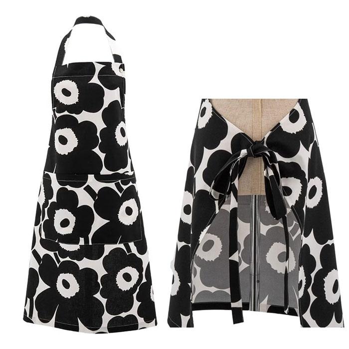 marimekko マリメッコ エプロン 064161 190 モノトーン フラワー marimekko マリメッコ エプロン 064161 190 モノトーン フラワー