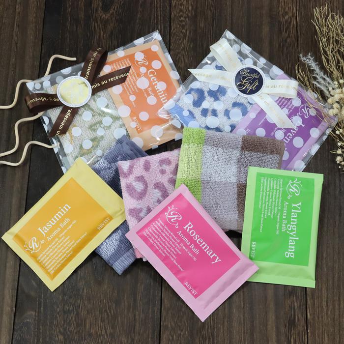 プチギフト 2点セット ギフトセット ミニタオル ハンカチ アロマ 入浴