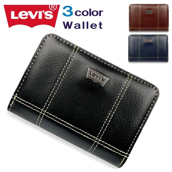 Levi's（リーバイス） 財布 22518309 二つ折り ロゴプレート ステッチ