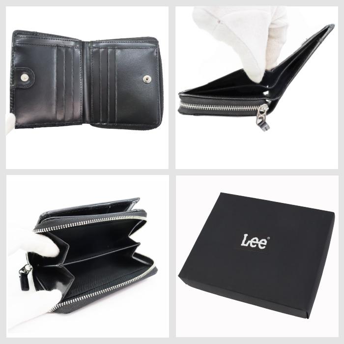 Lee（リー） 財布 0520693 二つ折り 本革 ラウンドジップ クロス