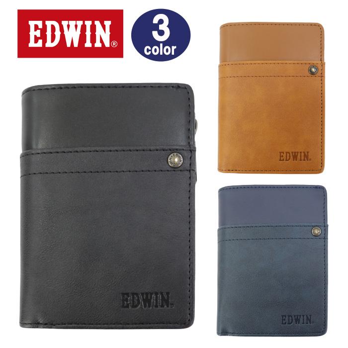 EDWIN（エドウィン） 財布 0510633 L字ファスナー ボタンホック 折財布