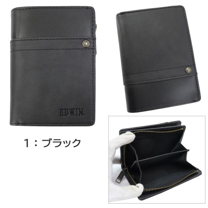 EDWIN（エドウィン） 財布 0510633 L字ファスナー ボタンホック 折財布