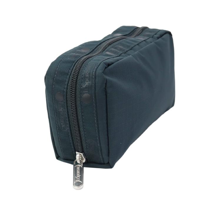 極美品ポーチ付きレスポートサック レストライプ ブラック ボストンバッグ黒 緑 LeSportsac（レスポートサック） ポーチ 6511 R190 RECTANGULAR