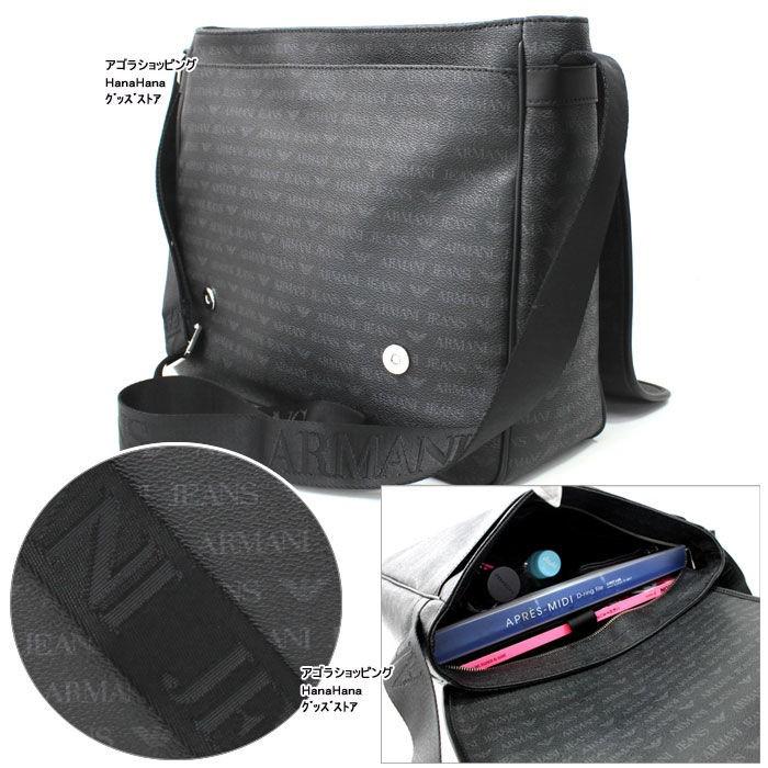 アルマーニジーンズ バッグ 932531 996 SUITABLE FOR LAPTOP NERO モノグラムデザイン ショルダーバッグ