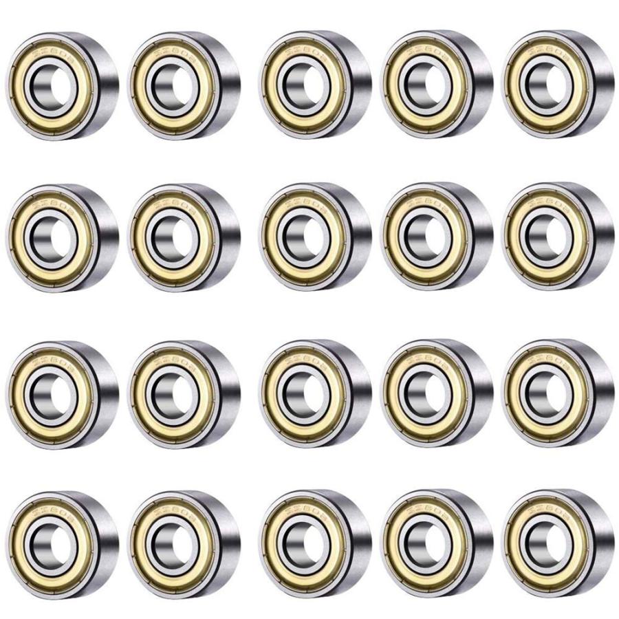 ベアリング 608ZZ ミニチュアベアリング ボールベアリング 内径8mm×外径22mm×幅7mm 炭素鋼 深溝玉軸受 20個（Yahoo!・ストアハナ）