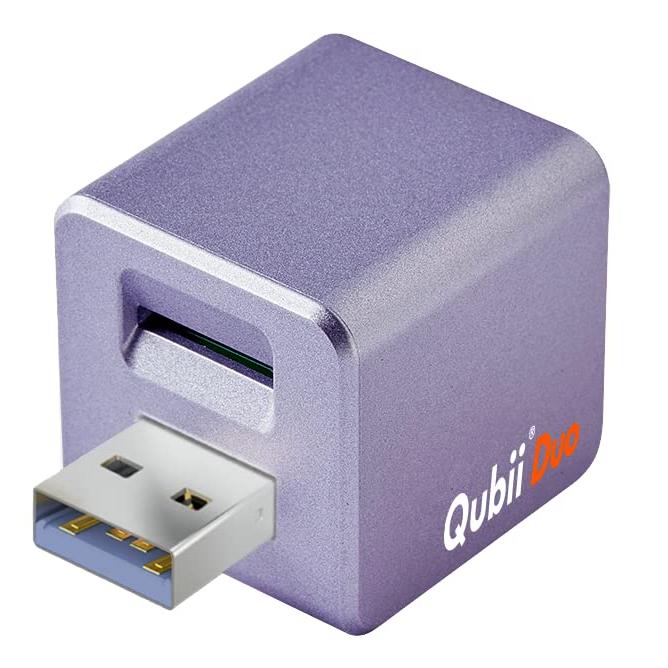 Maktar Qubii Duo USB Type A パープル 充電しながら自動バックアップ