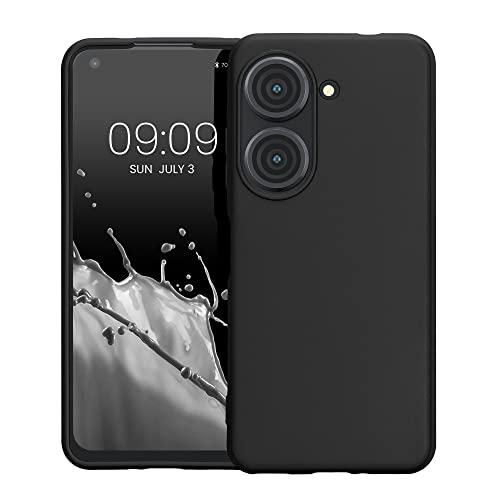 kwmobile スマホケース 対応: ASUS Zenfone 10 / Zenfone 9 ケース - 耐衝撃 滑り止め ソフト TPU シリコン - 黒色マット｜store-hana｜05