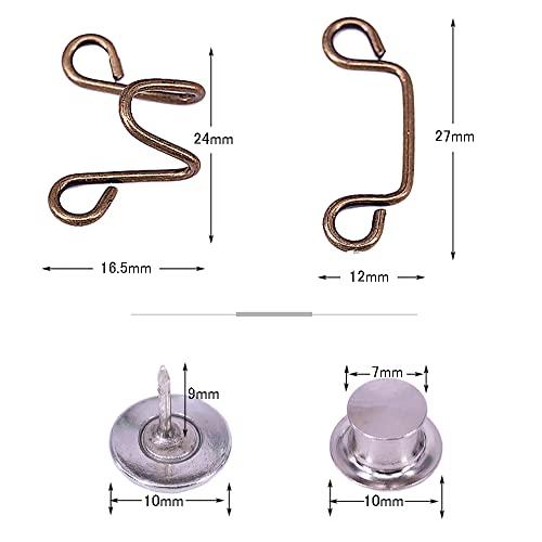 ウエスト 調整ボタン ジーンズ 調整ボタン リベット付き 縫い目ない ウエストバックル 取り外し可能ボタン 調節可能 用 5 セット (27MM)｜store-hana｜02