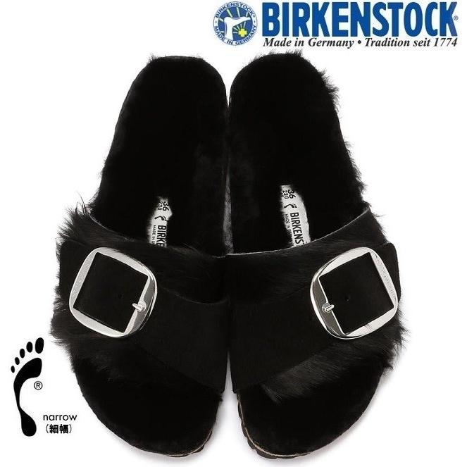 数量限定 特売 あすつく Birkenstck ビルケンシュトック Madrid Big Buckle Furマドリッド ビッグバックルスエードレザー ファーブラック サンダル ナロータイプ 売れ筋 Www Doctor Plan Com