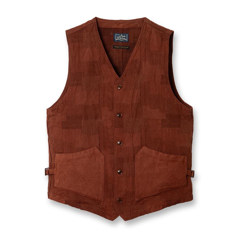 STUDIO D'ARTISAN ダルチザン 奄美泥染めBOROジャガードベスト