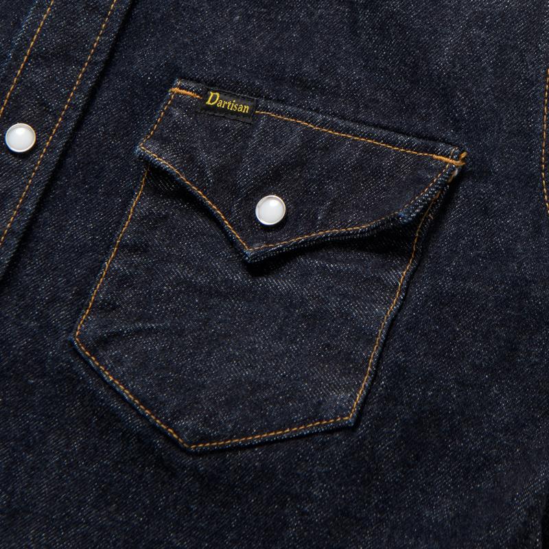 未使用タグ付き【ステュディオダルチザン】水玉ドット柄 デニム 半袖シャツ L 紺 STUDIO D'ARTISAN - 未使用タグ付き【ステュディオダルチザン