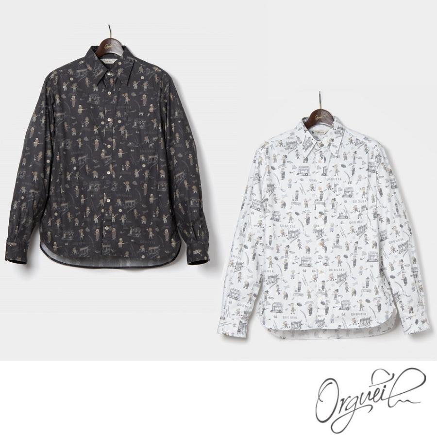 オルゲイユ 通販 ORGUEIL Print Shirt OR-5083 プリントシャツ ロング 