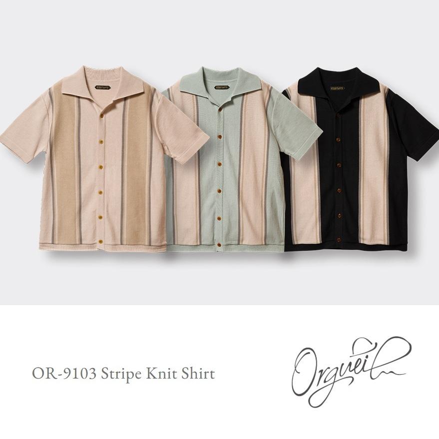ORGUEIL Stripe Knit Shirt OR-9103 ストライプニットシャツ