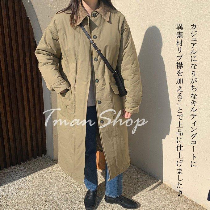 中綿コート レディース ロングコート 綿入りコート ジャケット 丸襟 ゆったり ビッグシルエット お洒落 厚手 防寒 あったか 通勤 韓国風ファッション 秋冬 Keser No