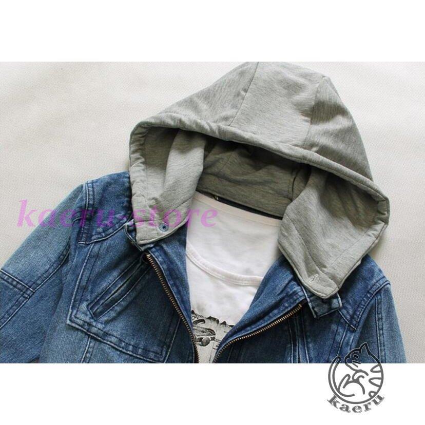 新作商品 デニム パーカー Gジャン メンズ デニムジャケット 長袖 ヴィンテージ 3シーズン 冬 秋 春物 ショート丈 フード付き ジージャン Gジャン デニム サイズ 4xl Proksi Si