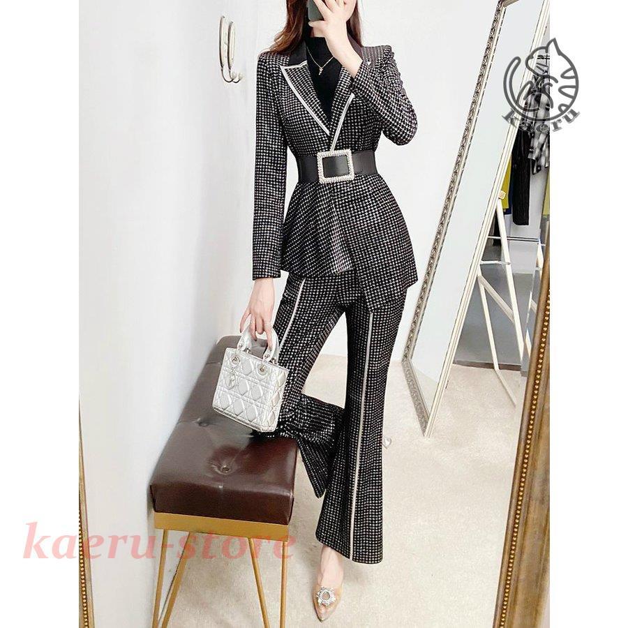 新品 リゾート ママ きれいめ ポケット ブラック 総柄 襟付き パンツ ジャケット セットアップ ガーリー かわいい ママスタイル お出かけ ファッション セットアップ サイズ M Hakunamatatagrill Com