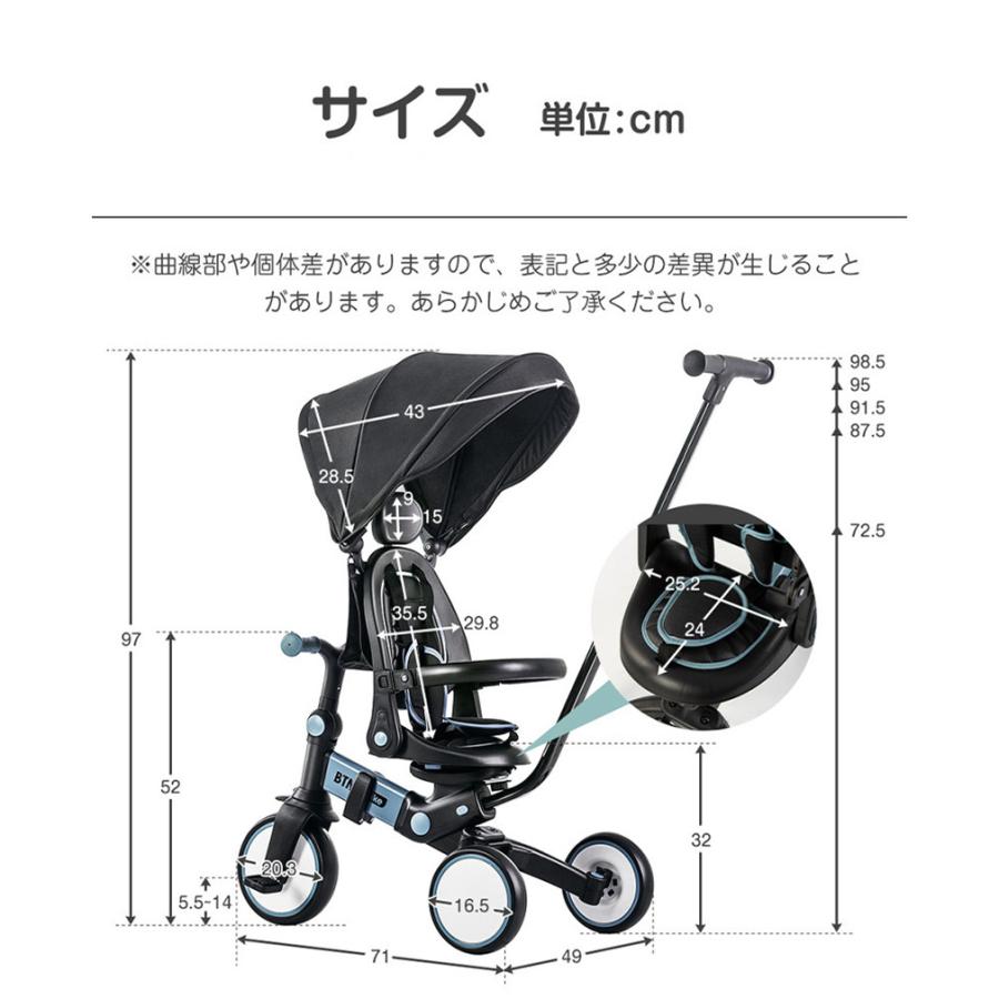 子供用三輪車 手押し 7in1　7WAY　1歳 2歳 3歳 ランニングバイク 自転車 安全ベルト 乗用玩具 