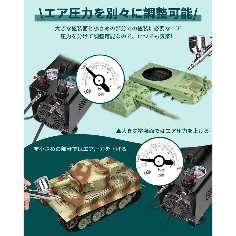urlife HPCube 2色 エアブラシ コンプレッサー 2本 エアブラシ urlife HPCube 2色 エアブラシ コンプレッサー 2本 エアブラシ