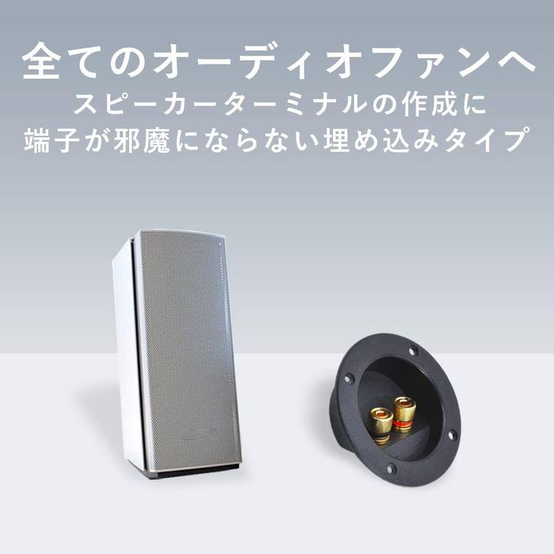 TKY スピーカーターミナルボックス 丸型 バナナプラグ 対応 (2個)｜store-kuronecokonbu｜05