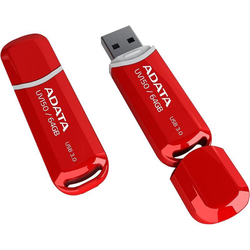 ADATA USBメモリ USB3.2 Gen1 64GB キャップ付 レッド AUV150-64G-RRD｜store-kuronecokonbu｜02