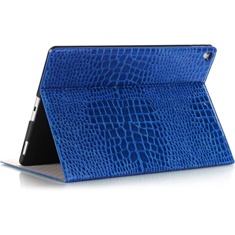 iPad Pro 12.9インチ ケース 初代、第2世代対応 ワニ型人工皮革製 スリープ機能付きカバー ブラケット付き - ブルー｜store-kuronecokonbu｜04