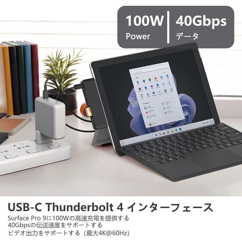 Surface Pro9 USBハブ 6-in-2拡張 マルチポート Thunerbolt4 USBC 4Kディスプレイ 40Gbpsデータ｜store-kuronecokonbu｜02