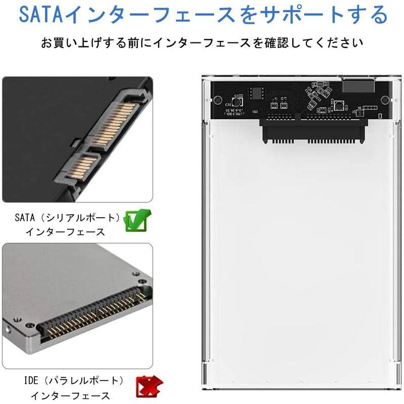 YFFSFDC HDD ケース USB3.0 SSD ボックス 2.5インチ ネジ&工具不要 SATA III 外付けハードディスク 5Gb｜store-kuronecokonbu｜05