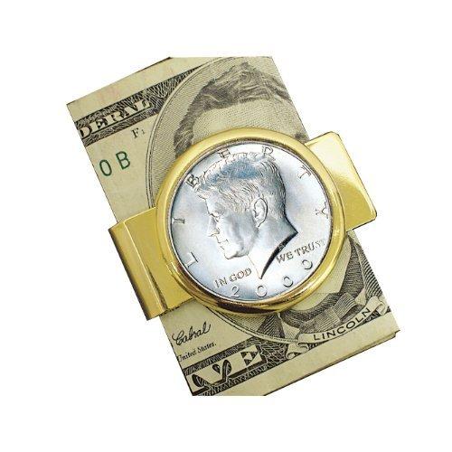 オープニング 大放出セール American Coin Moneyclip　並行輸入品 Goldtone Dollar Half JFK 2212 Treasures マネークリップ