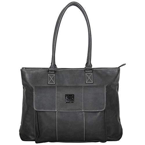 Kenneth Cole Reaction Women's Casual Fling Pebbled Faux Leather 16" Laptop Business Travel Tote, Charcoal, Top Zip 並行輸入品 機内持込み（トランクタイプ）