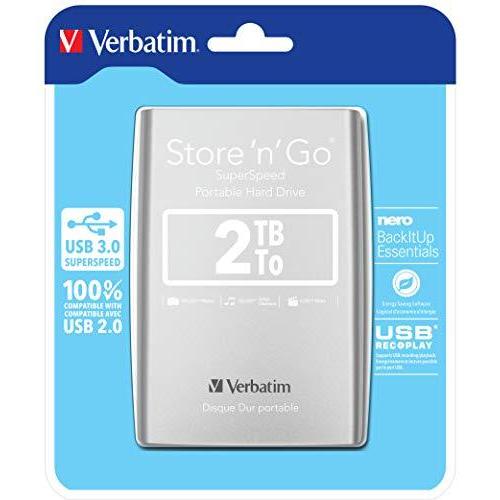 芸能人愛用 Verbatim External HD 2TB USB 3.0 Silver　並行輸入品 ハードディスク（HDD）ケース