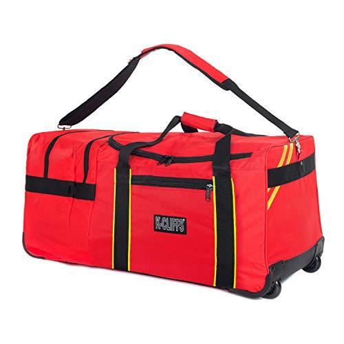 Rolling Firefighter Gear Bag Fireman Equipment Duffel with Wheels Paramedic Wheeled Travel Bags Helmet Pocket 並行輸入品 キャリーバッグ