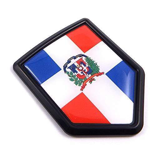 注文割引 限定輸入品をどこよりも安く 特売セール中ドミニカ共和国国旗ブラックシールド車バイクデカールクレストエンブレム3dステッカー並行輸 公認 Clima Flex Com