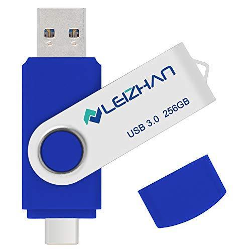 leizhan Type-C USB フラッシュドライブ 256GB 128GB 64GB 32GB USB C 電話ピクチャースティック 3.0 HTC 10 Huawei P20 Samsun