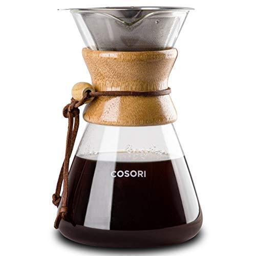 お手軽価格で贈りやすい COSORI ステンレススチールフィルター コーヒーポット&コーヒー醸造機 8カップグラス コーヒーメーカー 手挽きコーヒーミル