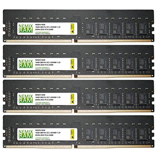 【開店記念セール！】 64GB Kit RAM　並行輸入品 NEMIX by Memory Server Unbuffered 2Rx8 UDIMM ECC PC4-23400 DDR4-2933 4x16GB メモリー