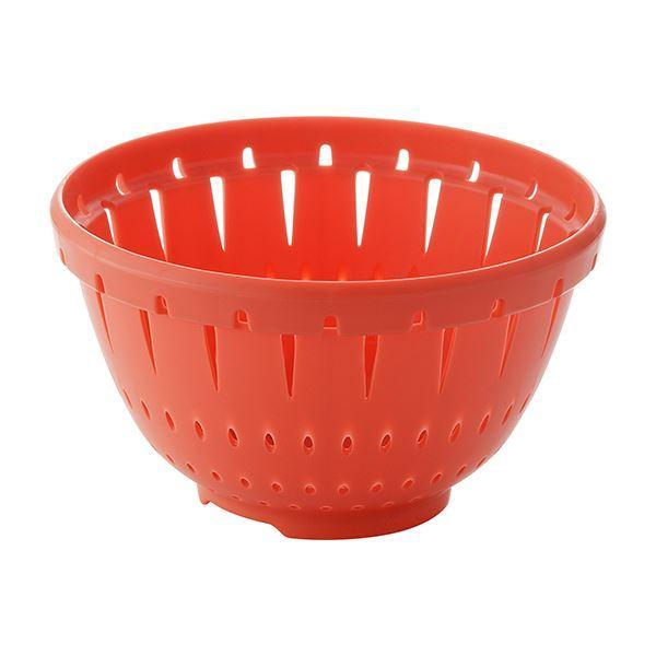 〔60セット〕 コランダー/水切りざる 〔Sサイズ レッド〕 材質：PP 『リベラリスタ』〔代引不可〕