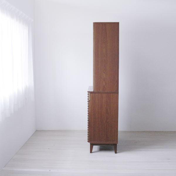 【美品】 カップボード 食器棚 約幅80×奥行42.5×高さ18cm ブラウン 全段フルオープンレール ダイニング キッチン インテリア家具〔代引不可〕 【UO1563440737】(56640円)