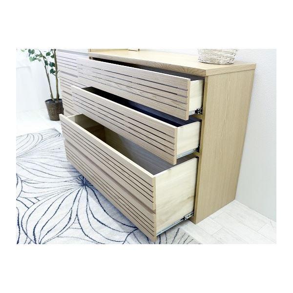 「超メルカリ市」 ローチェスト深引出し（ナチュラル） 幅約120cm [完成品］〔代引不可〕 【LWH7935045093】(28747円)