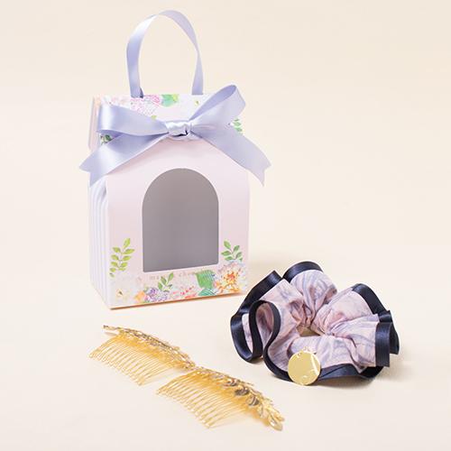半額品 花柄ギフトボックス ヘアアクセサリー シュシュ エイリーイリー 上品 ブランド 高級 プレゼント 母の日 イニシャル コーム セット 送料無料 Esiba Tg