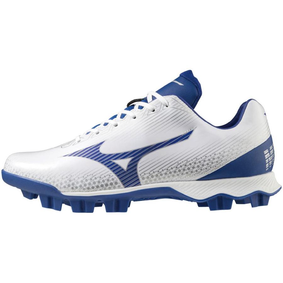 MIZUNO 野球 スパイク ホワイト×ネイビー MIZUNO（ミズノ） MIZUNO WAVE LIGHTREVO 野球 ポイントスパイク