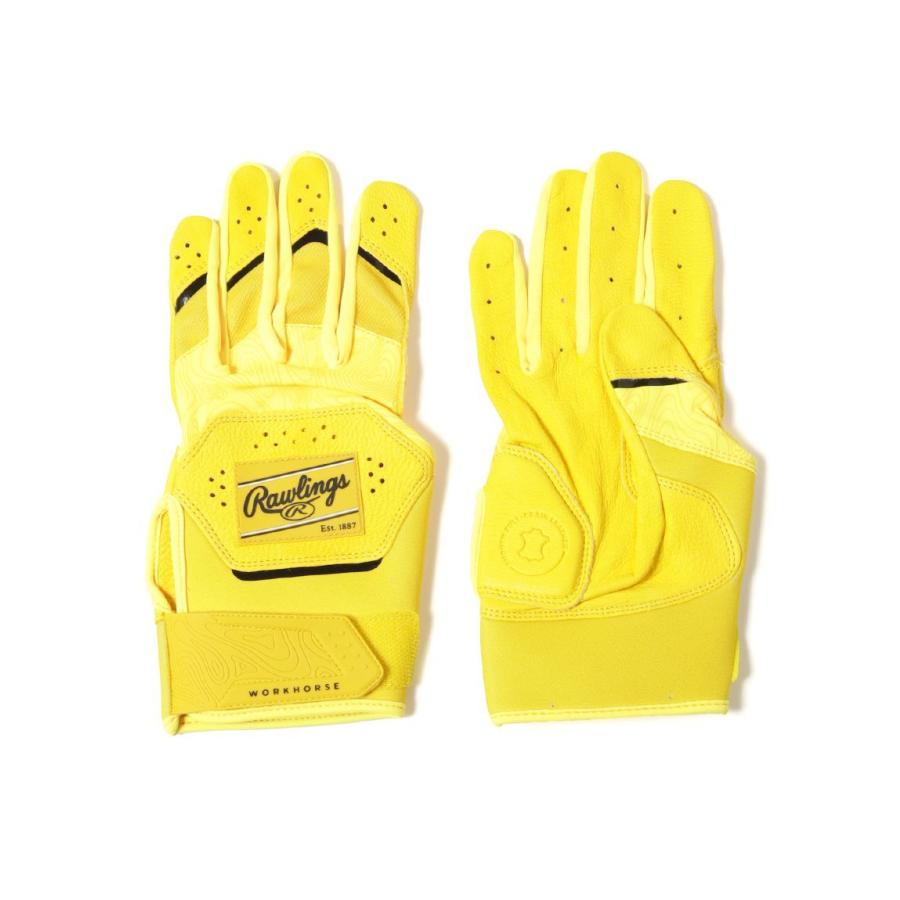 【新品】 Rawlings 軟式 グローブ バッテ グローブ シャツ イエロー Rawlings（ローリングス） 両手用 Workhorse バッティンググローブ