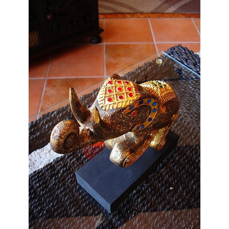 象オブジェ 象 木彫り 彫刻 木製 動物オブジェ 置物 インテリア