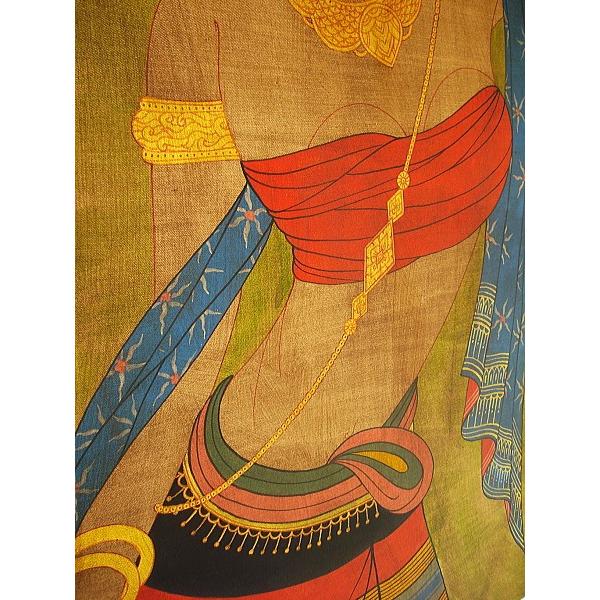 アジアンモチーフ絵画 絵画 アジアンアート アジアン絵画 タイ人物画 100×80 オリエンタル