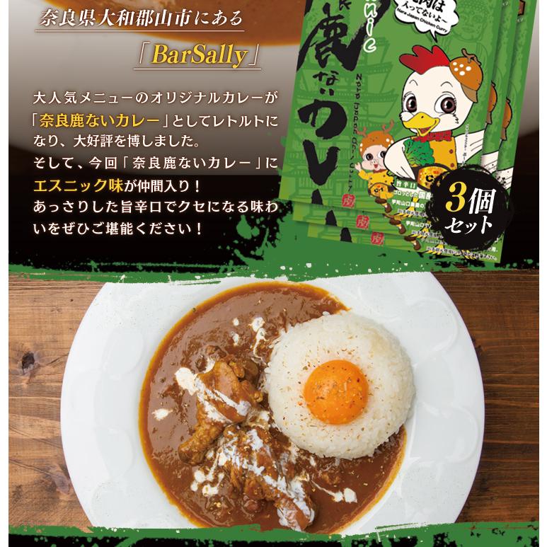 奈良鹿ないカレー　エスニック　旨辛口　220g×３個セット｜store-naratv｜03