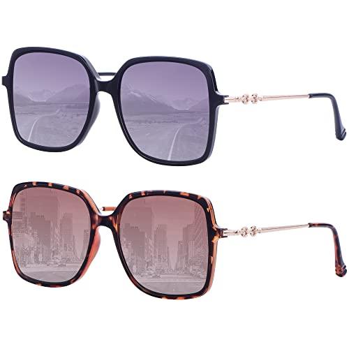 Grnuosch サングラス レディース 偏光 サングラス 運転用 uvカット おおきい スクエアサングラス おしゃれ sunglasses